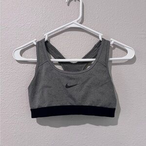 Nike Gray and Black Performance Sports Bra